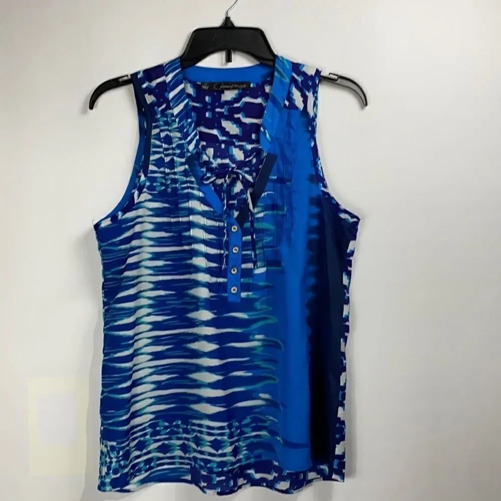 3For$20 Patterson J. Kincaid abstract Blue Top size: XS